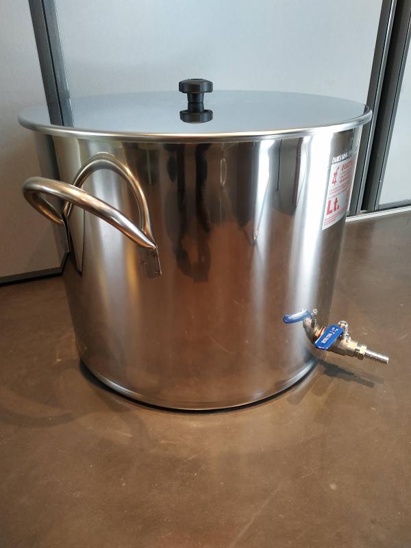 Cuve de brassage et d'empâtage inox de 35 à 200 litres avec robinet