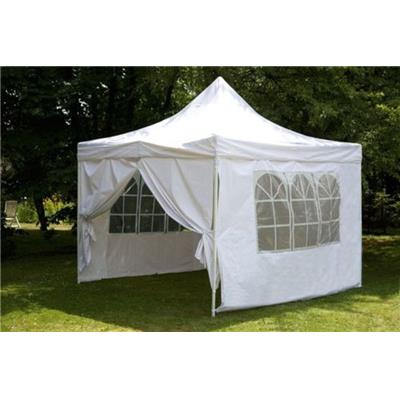 Tente de réception pliante 3x3m polyester 260g revêtement PVC+4 côtés