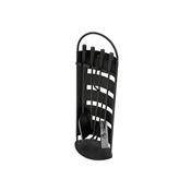 Serviteur de cheminée design moderne 4 accessoires noir