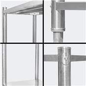 Rayonnage alimentaire inox V2A 4 tablettes