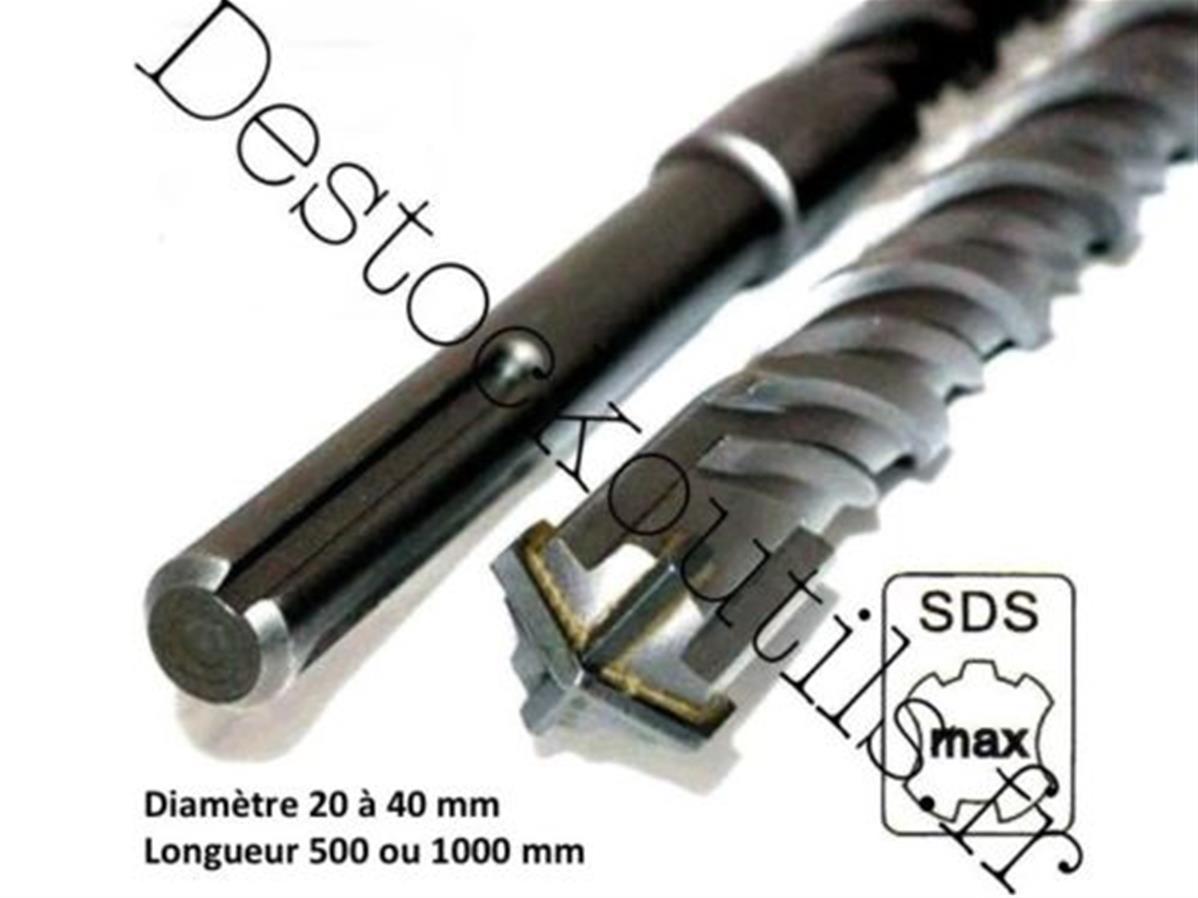 Foret SDS MAX - Diamètre : 28 mm x 1000 mm - Foret pour marteau  perforateur, béton et pierre, Quadro-X pour maçonnerie, foret à 4  tranchants en croix