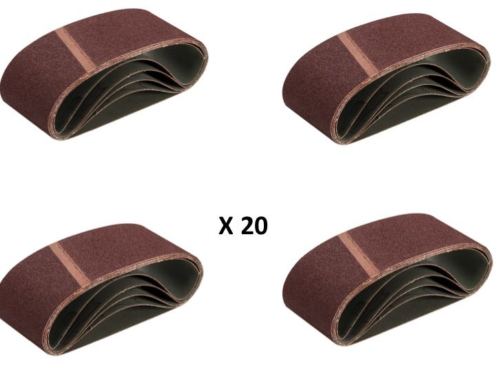 26 pièces Bande Abrasive, 75X533mm Bandes Abrasives en Tissu 40/60