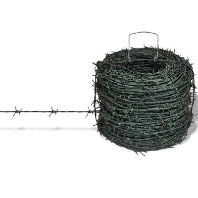 Rouleau de fil barbelé clôture vert 100m