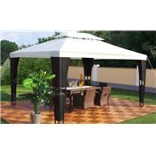 Tonnelle de jardin rsine tresse noire Swing & Harmonie 3x4 m cru