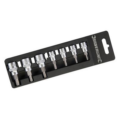 Jeu de 7 embouts de vissage Torx sur douilles