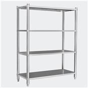 Rayonnage alimentaire inox V2A 4 tablettes