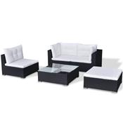 Salon de jardin en résine tressée noir Modulo