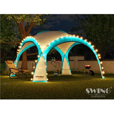 Tente pliante pour événement DOM 3,60x3,60 m éclairage led Swing & Ha