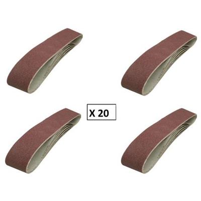 Lot de 20 bandes abrasives pour ponceuse 50x686 mm