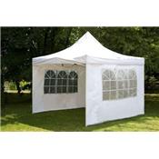 Tente de réception pliante 3x3m polyester 260g revêtement PVC+4 côtés