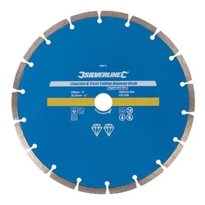 Disque diamant à tronçonner le béton et la pierre 230 x 22,23 mm