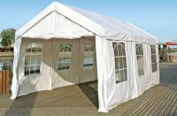 Chapiteau - Tente de reception 3 x 6 m blanc/vert en PVC 480g/m2