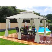 Tonnelle de jardin  rideaux Swing & Harmonie 3x4 cru