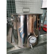 Marmite cuve de brassage inox 98 litres avec robinet et thermomètre