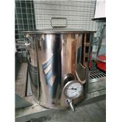 Marmite cuve de brassage inox 30 , 50 ou 100 litres avec robinet et thermomètre