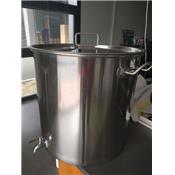 Cuve marmite de brassage inox avec robinet acier 50 litres