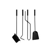 Serviteur de cheminée design moderne 4 accessoires noir