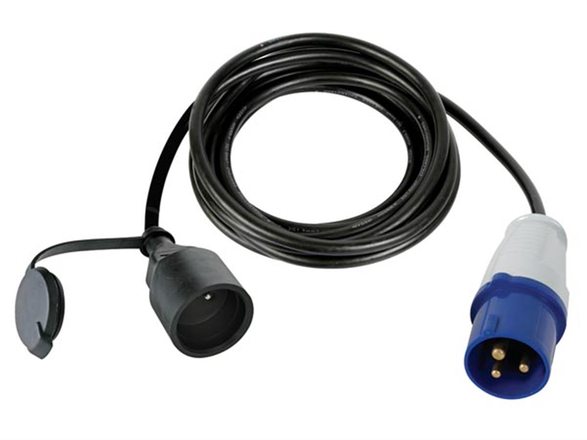 Rallonge CEE Câble d'alimentation 3 pôles 16A bleu 10 mètres IP44 H07RN-F  3G 2,5mm² Camping, câble électrique pour camping-car, fiche pour courant