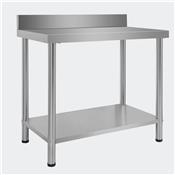 Table inox professionnelle 100 x 60 x 85 cm avec dosseret