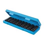 Jeu de 10 douilles  chocs 6 pans 1/2"  longues