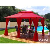 Tonnelle de jardin  rideaux Swing & Harmonie 3x4 m bordeaux