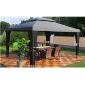 Tonnelle de jardin rsine tresse noire Swing & Harmonie 3x4 m grise