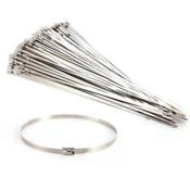 100 colliers de serrage inox autobloquant 20cm x 4.6 mm